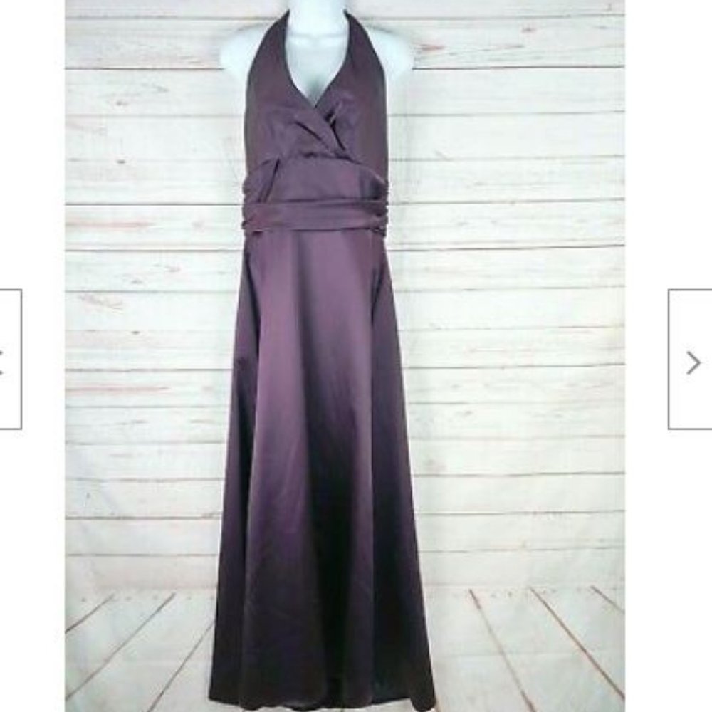 Jim Hjelm Occasion Halter Plum Formal Gown